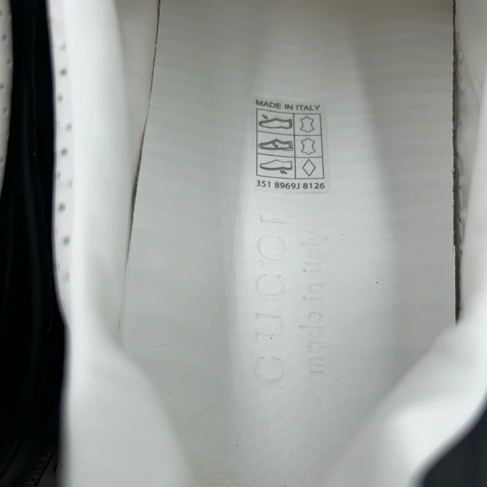 Men's Gucci GG embossed Leather black/white sneakers size 12.5 made in Italy